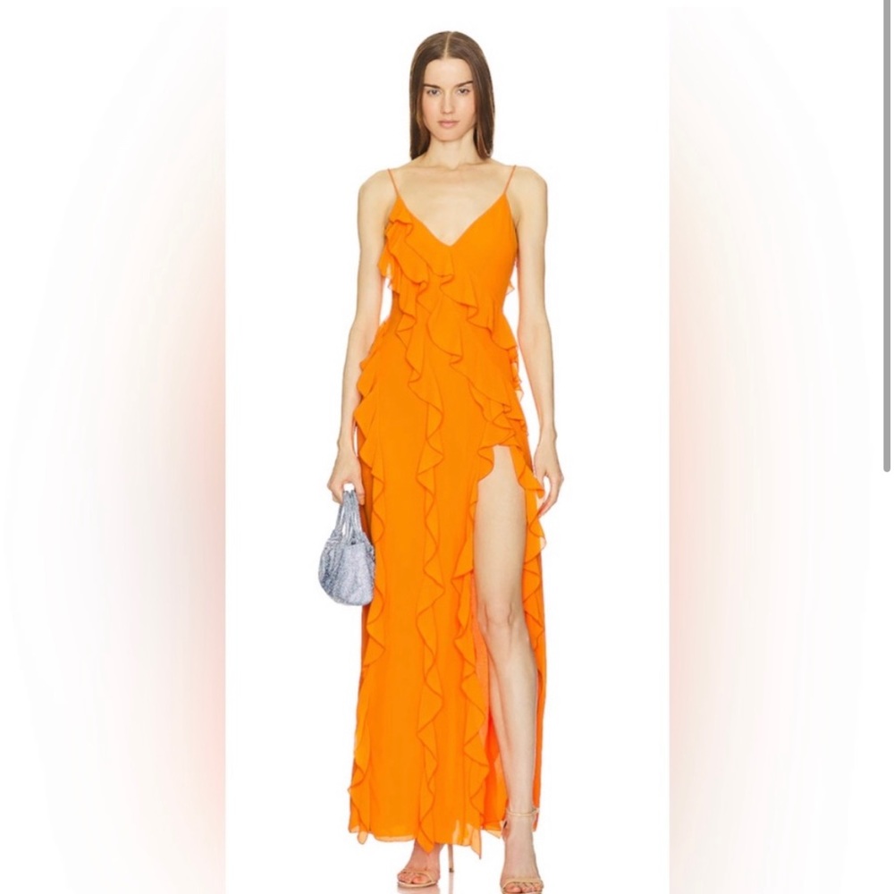Nehna Gown in Bright Orange NBD-Revolve